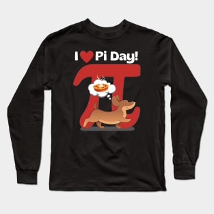 I Love Pi Day Dachshund Red Long Sleeve T-Shirt